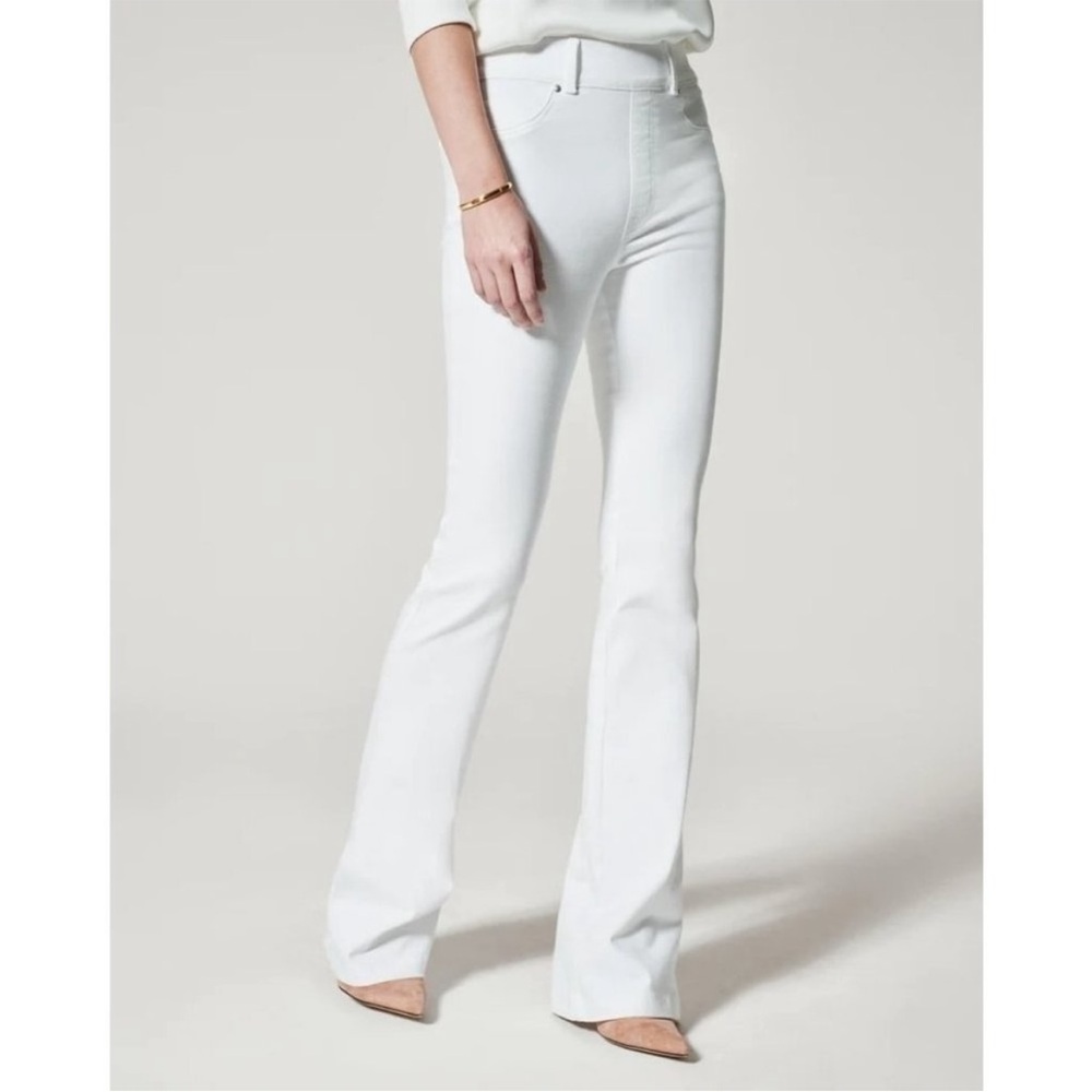 SPANX White Flare Jeans - High Waist Wide Leg